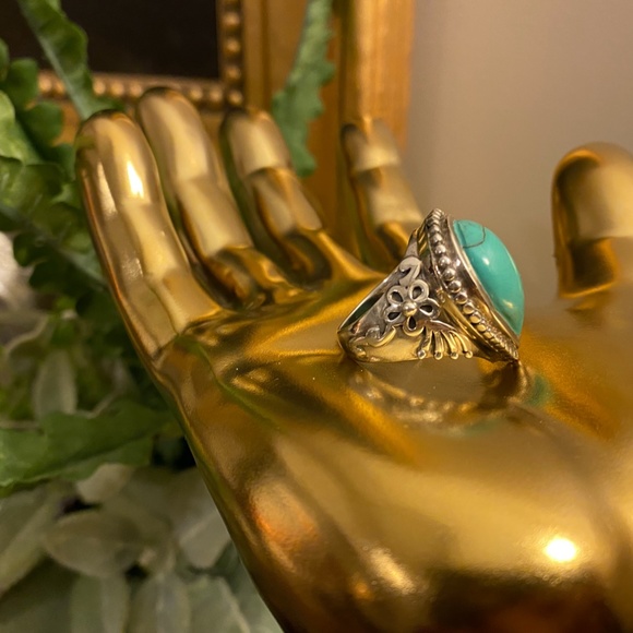 PEAR SHAPED STERLING SILVER TURQUOISE - Picture 2 of 8